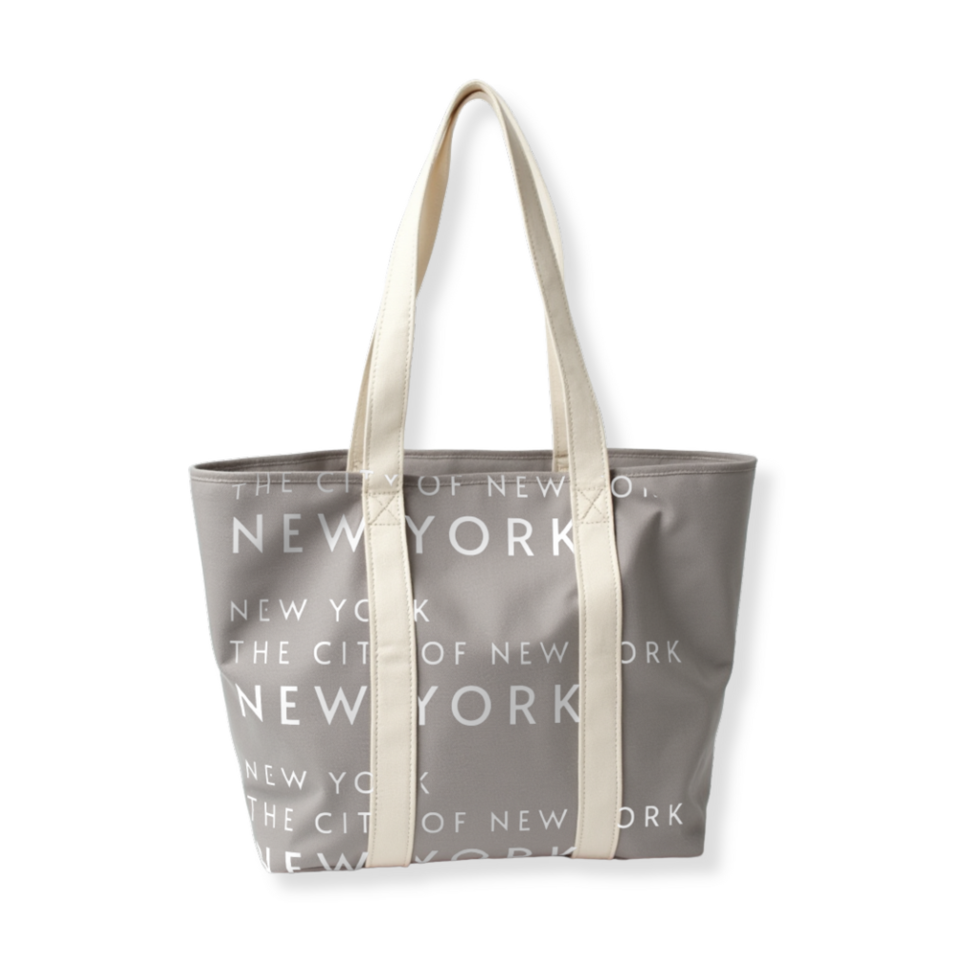 New York Minimalist Tote bag-Elephant Grey-built-in magnet button-designed by wander&wonder in USA