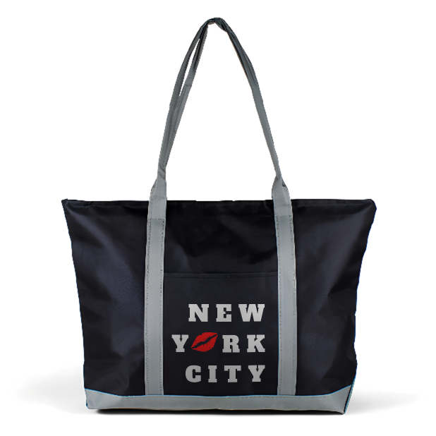 New Y👄ork City Tote Bag-Souvenir Tote bag-Multipurpose-Black/White Kiss Print Canvas Bag | Wander & Wonder