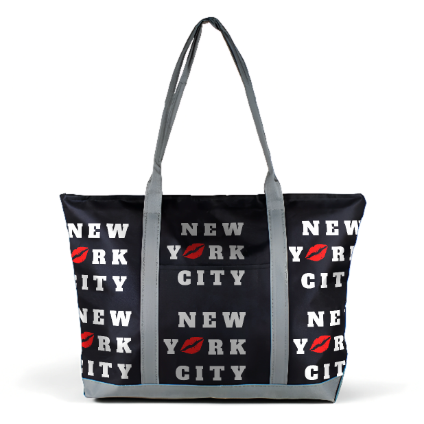 New Y๐ork City Tote Bag-All over print tote bag Souvenir Tote bag-Multipurpose-Black/White Kiss Print Canvas Bag | Wander & Wonder