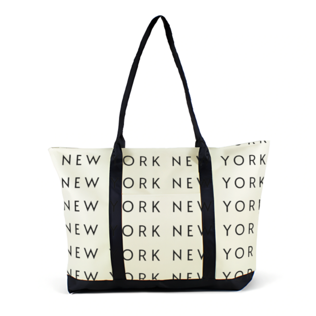 Minimalist New York Tote Bag – Typography Print | Urban street style tote bag | Wander & Wonder